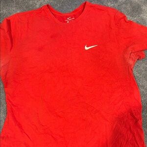 Nike Red Short Sleeve Tee Classic Crew Neck